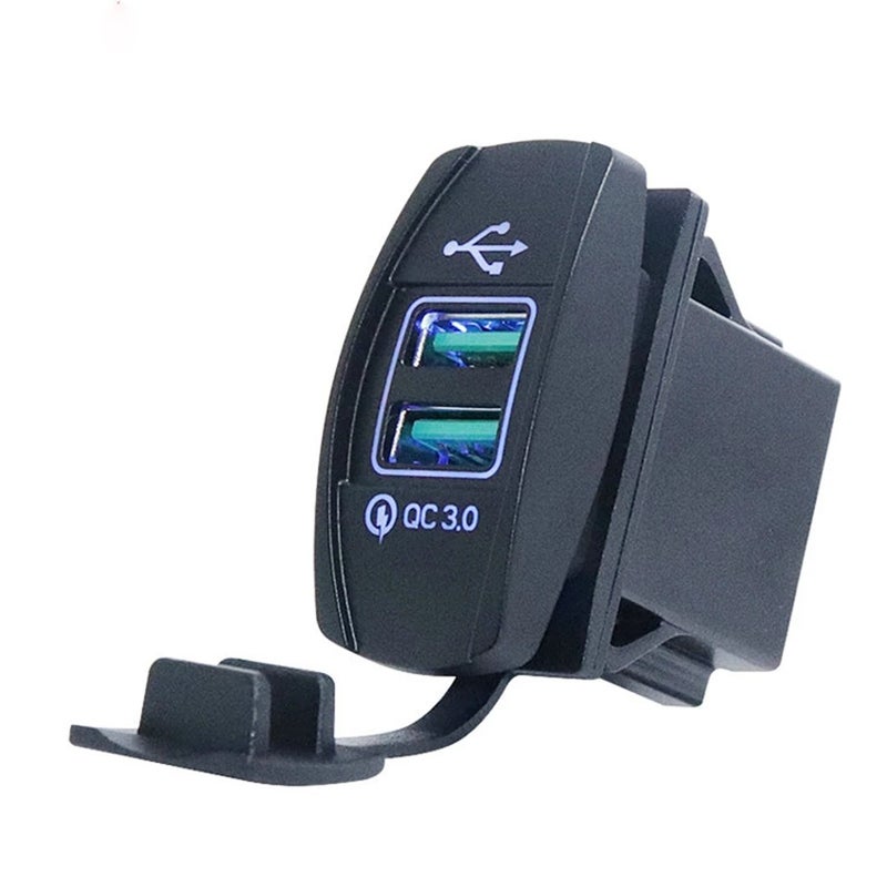 Bluejw شاحن سيارة مزدوج USB بجهد 12V/24V من الدرجة البحرية QC3.0، محول شاحن سيارات مقاوم للماء للقوارب والشاحنات والمركبات الترفيهية - Image 1